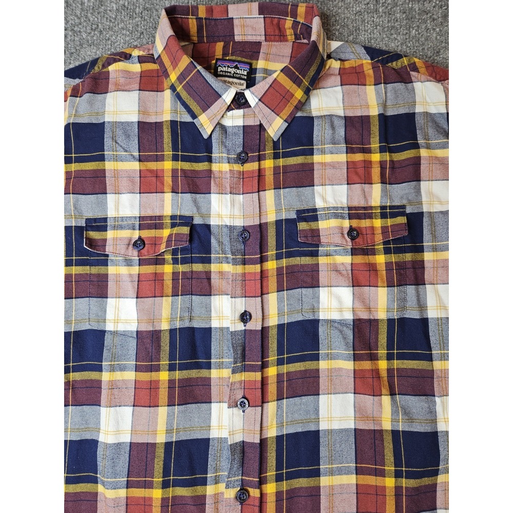 Patagonia Mens Organic Cotton Longsleeve Shirt Size Large Button‎ Up Plaid